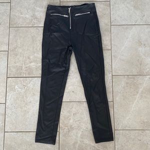 Princess Polly Black Faux Leather Hi-Rise Leggings